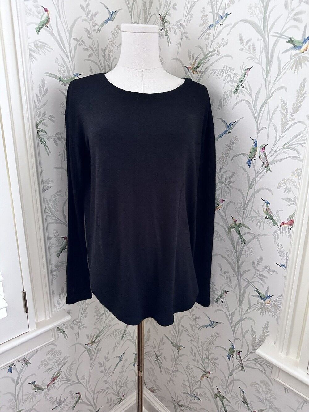 GAP Black Supersoft Pullover Long Sleeve Jersey Knit Top Women’s Size XS Fits M